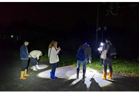 至生物多樣性研究所低海拔試驗站進行夜間觀察