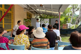 設計成果展直接於中興新村開辦，吸引多位地方居民到場參與、互動